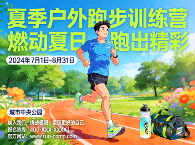 夏季户外跑步训练营活动宣传海报